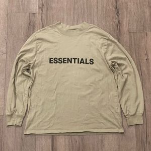 FEAR OF GOD ESSENTIALS LONG SLEEVE FRONT LOGO TEE sz S